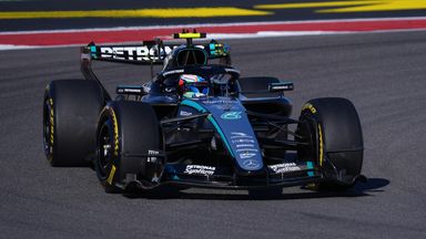 Mercedes driver Kimi Antonelli, of Italy, steers his car into a turn during the second practice session for the Formula One United States Grand Prix auto race in Austin, Texas, Friday, Oct. 23, 2026. (AP Photo/Eric Gay)