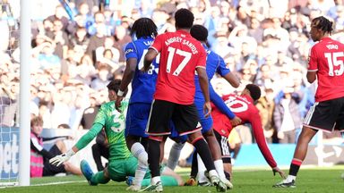 Matheus Cunha pokes the ball into the Chelsea net only for his effort to be ruled out by VAR for offside